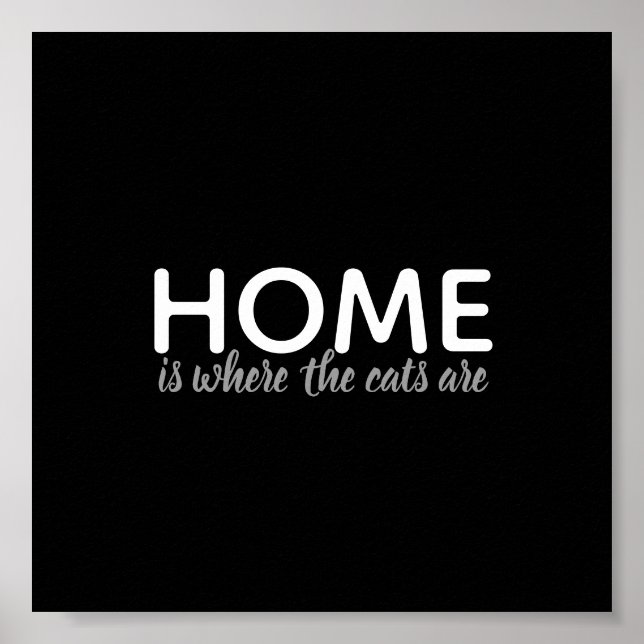 Katzenliebhaber zitieren Plakat schwarz-weiß (Vorne)