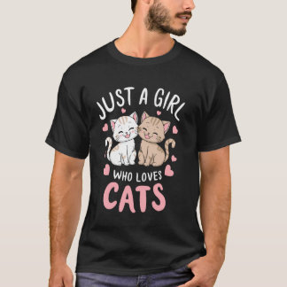 Katzenliebhaberin nur ein Mädchen, das Katzen lieb T-Shirt