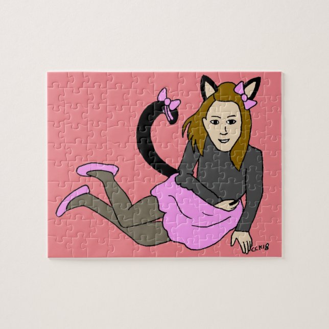 Katzenmädchen Puzzle (Horizontal)