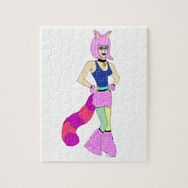 Katzenmädchen Puzzle (Vertikal)
