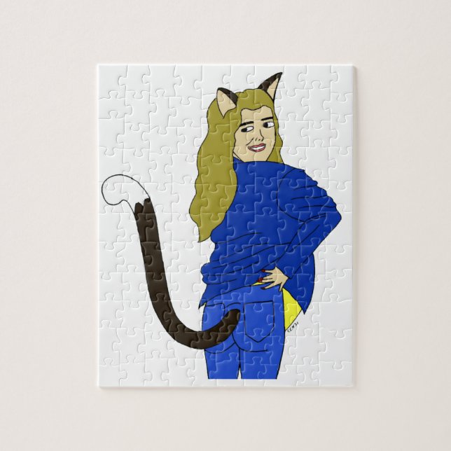 Katzenmädchen   puzzle (Vertikal)