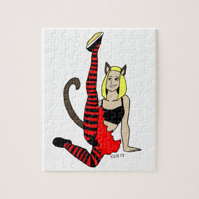 Katzenmädchen Puzzle (Vertikal)