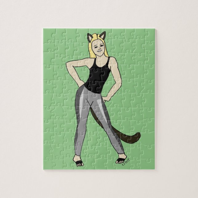 Katzenmädchen   puzzle (Vertikal)