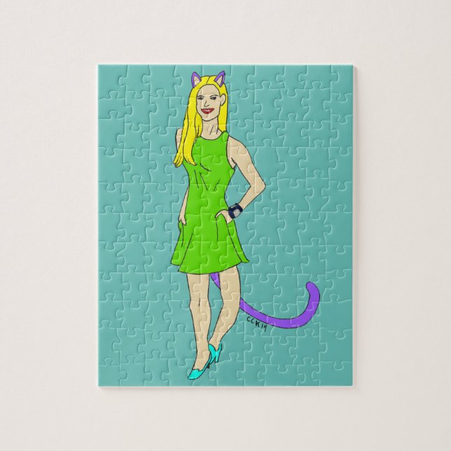 Katzenmädchen   puzzle (Vertikal)