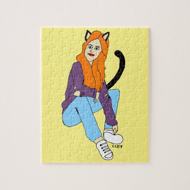 Katzenmädchen  puzzle (Vertikal)