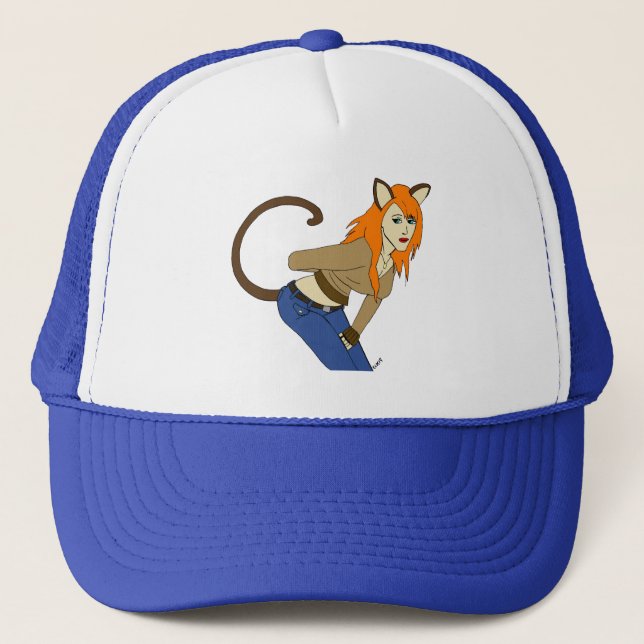 Katzenmädchen Truckerkappe (Vorderseite)