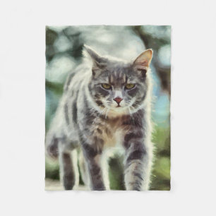 Katzenmalerei Fleecedecke