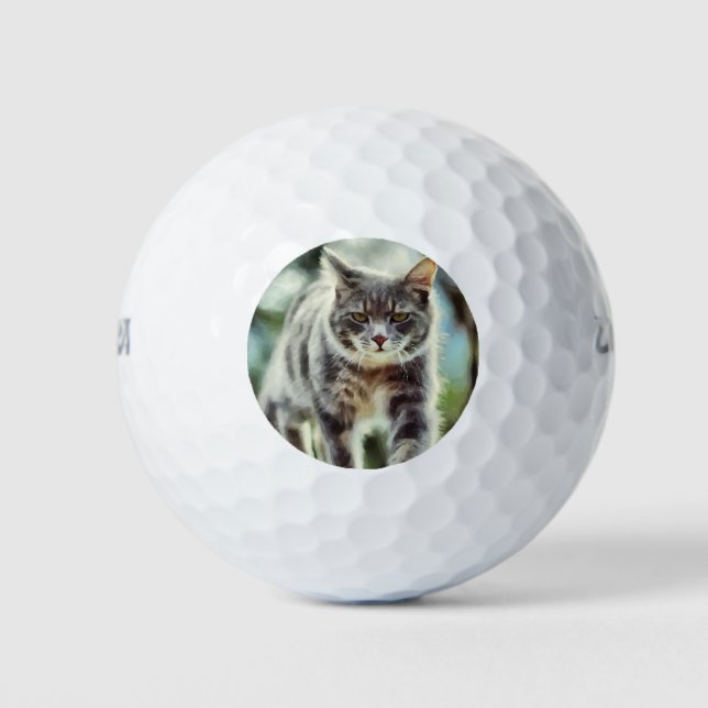 Katzenmalerei Golfball (Vorderseite)