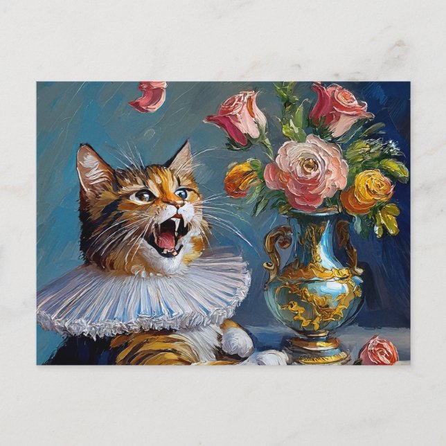 Katzenmalerei Postkarte (Vorderseite)