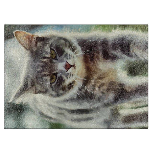 Katzenmalerei Schneidebrett (Vorderseite)