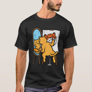 Katzenmalerei Tiger Lustiger Humor Inspirierend Mä T-Shirt