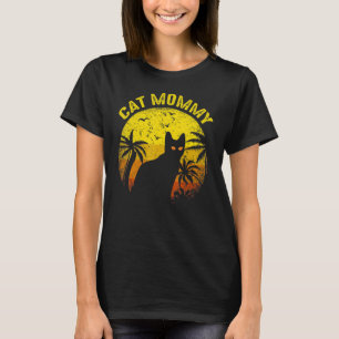 Katzenmama Frauen Vintage Retro Schwarze Katzen Mu T-Shirt