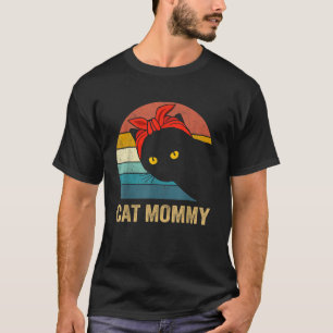Katzenmama Frauen Vintage Retro Schwarze Katzen Mu T-Shirt