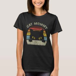 Katzenmama Frauen Vintage Retro Schwarze Katzen Mu T-Shirt