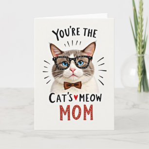Katzenmama-Miau-Karte mit Brille Karte