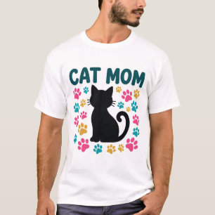 Katzenmama Pfotenabdruck T-Shirt