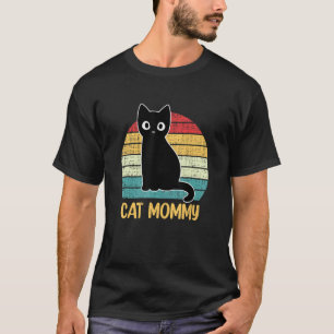 Katzenmama Süße Katzen für Frauen Mama Retro Schwa T-Shirt