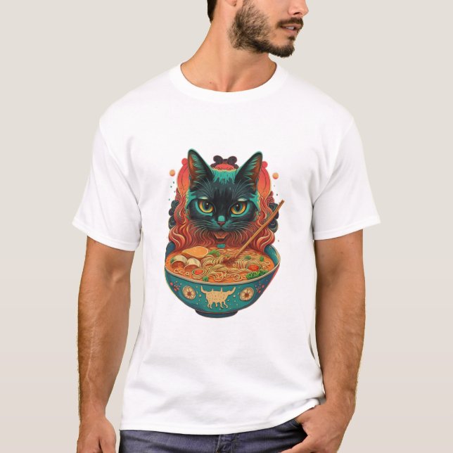 Katzenmännchen, Niedliche Katzenaune, japanische R T-Shirt (Vorderseite)
