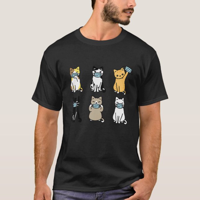 Katzenmaske, Niedliche Katzen Liebhaber Geschenk Q T-Shirt (Vorderseite)