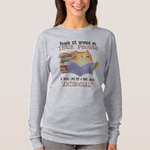 Katzenmenschen sitzen auf ihrem Telefon antisozial T-Shirt