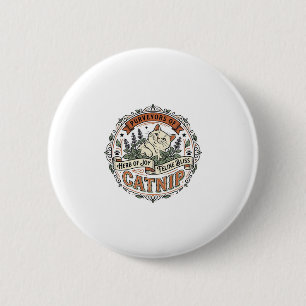 Katzenminze Katze Katzenminze Vintage Vektor Art-S Button