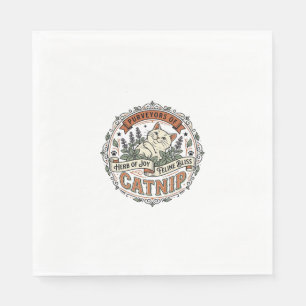 Katzenminze Katze Katzenminze Vintage Vektor Art S Serviette