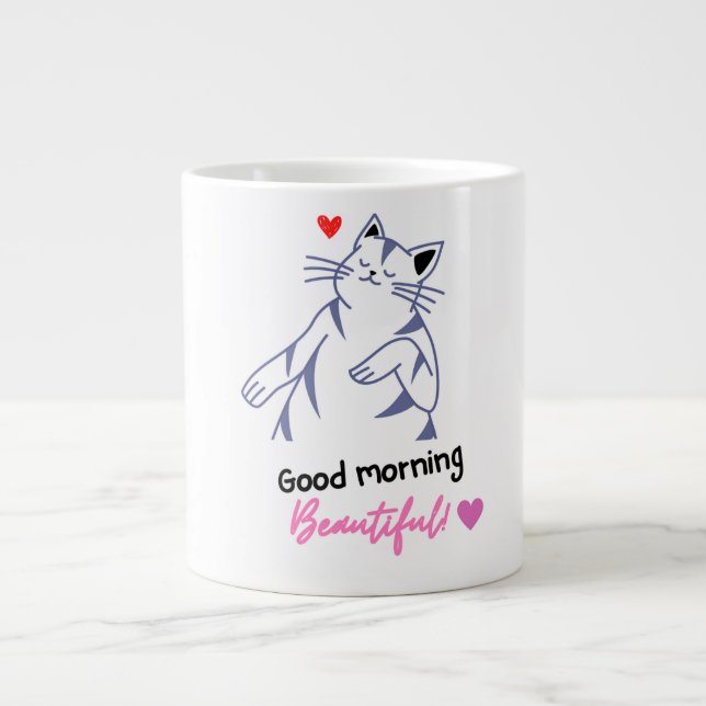 Katzenmorgens Jumbo-Tasse (Vorderseite)