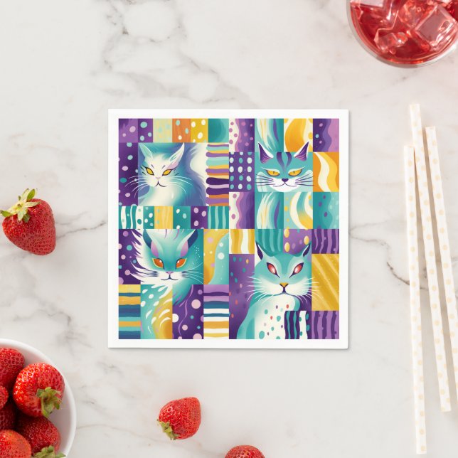 Katzenmosaik 3 serviette (Beispiel)