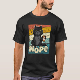 Katzenmotiv Katze Kaffee Spaß Retro-Vintage-Spruch T-Shirt