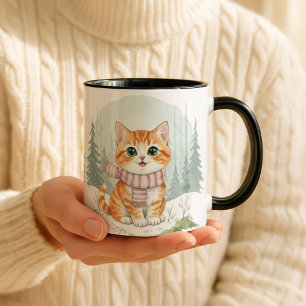 Katzenmug Kitten, Wasserfarben-Geschenk für Katzen Tasse