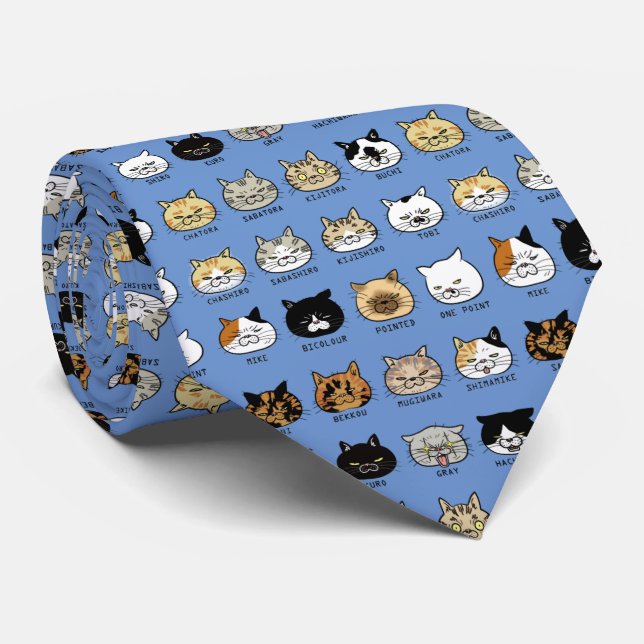 *Katzenmuster 【 ブ猫ブ猫柄ネタ Krawatte (Gerollt)