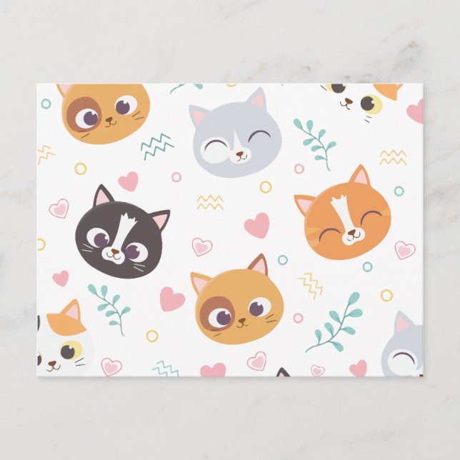 Katzenmuster Feiertagspostkarte (Vorderseite)