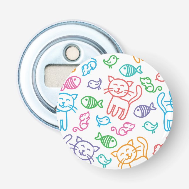 Katzenmuster Flaschenöffner (Vorderseite)