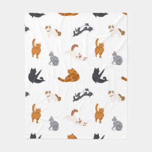 Katzenmuster Fleecedecke