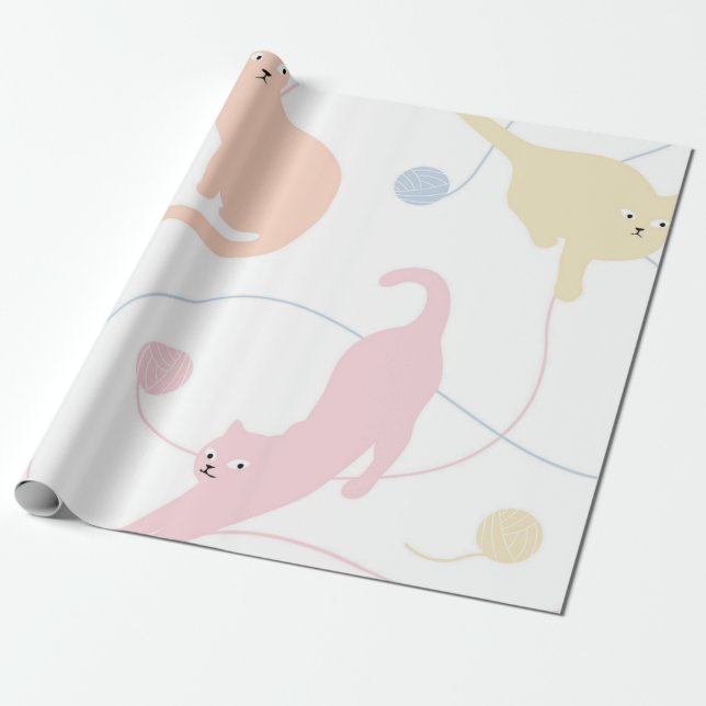 Katzenmuster Geschenkpapier (Ungerollt)