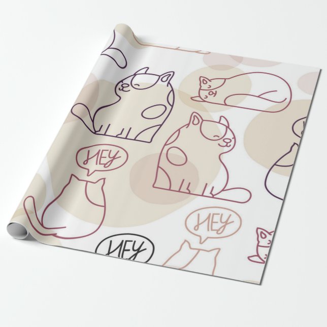 Katzenmuster Geschenkpapier (Ungerollt)