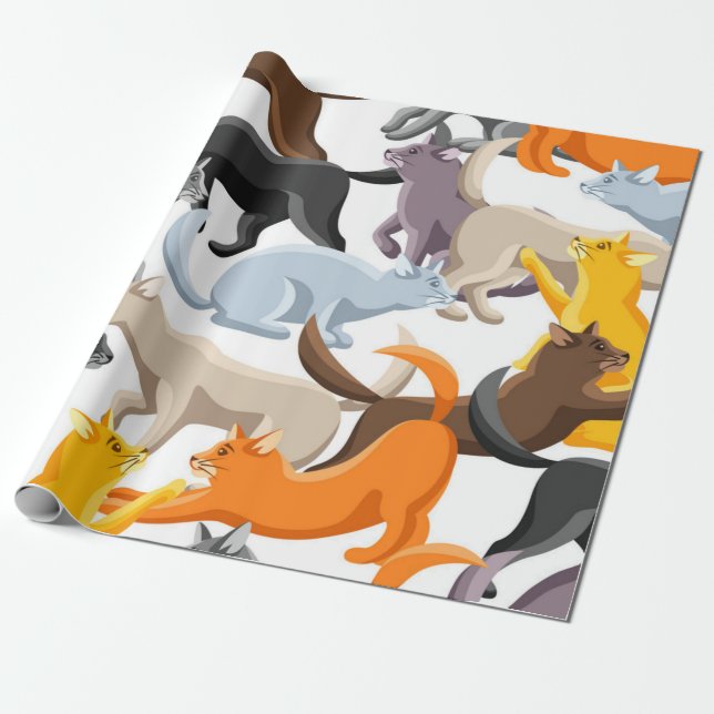 Katzenmuster Geschenkpapier (Ungerollt)