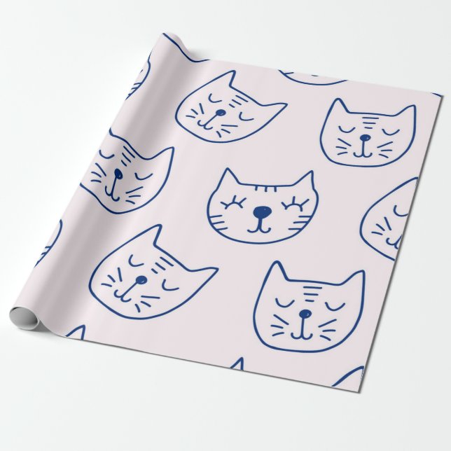 Katzenmuster Geschenkpapier (Ungerollt)
