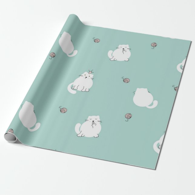 Katzenmuster Geschenkpapier (Ungerollt)