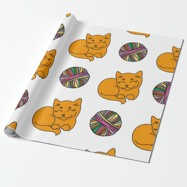 Katzenmuster Geschenkpapier (Ungerollt)