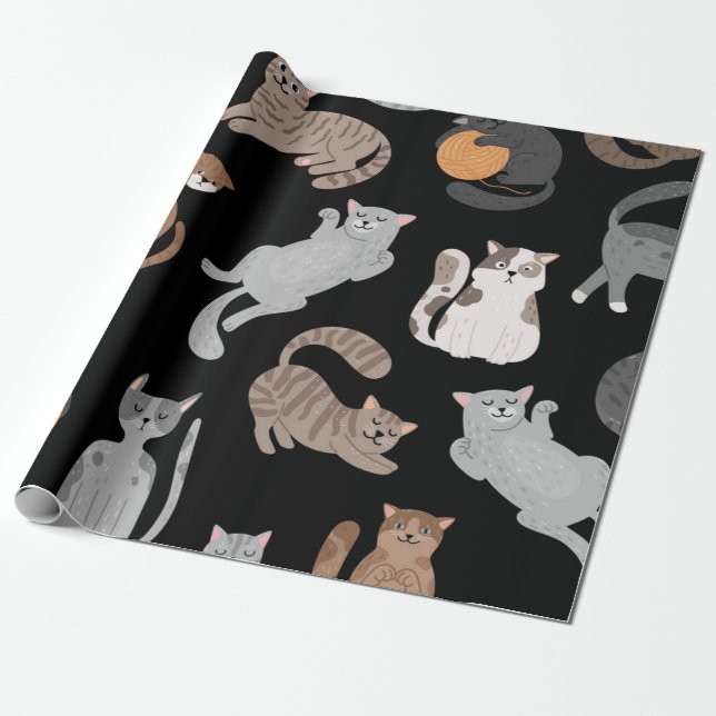 Katzenmuster Geschenkpapier (Ungerollt)