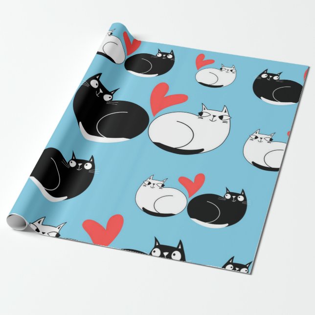 Katzenmuster Geschenkpapier (Ungerollt)
