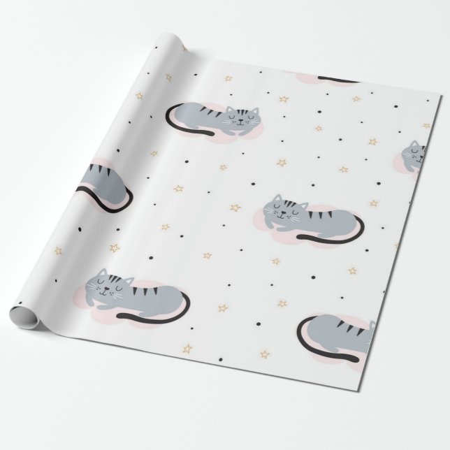Katzenmuster Geschenkpapier (Ungerollt)