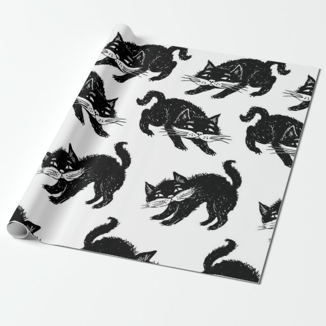 Katzenmuster Geschenkpapier (Ungerollt)