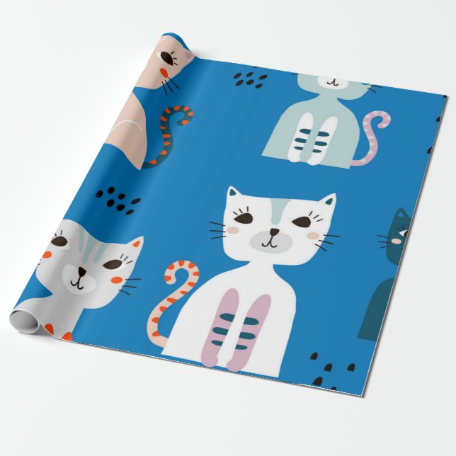 Katzenmuster Geschenkpapier (Ungerollt)