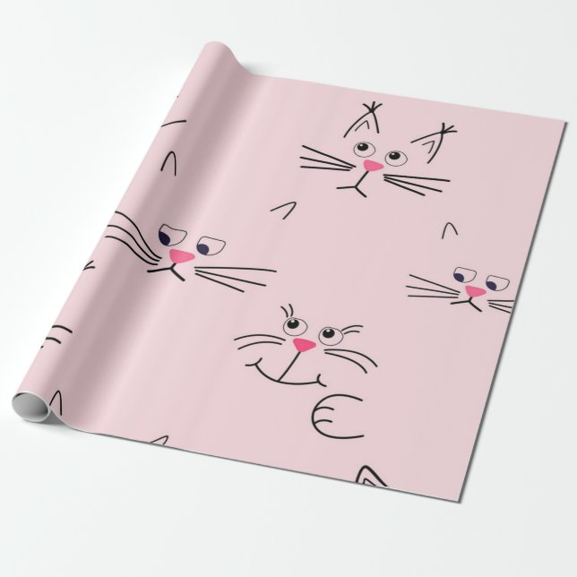 Katzenmuster Geschenkpapier (Ungerollt)