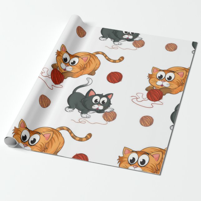 Katzenmuster Geschenkpapier (Ungerollt)