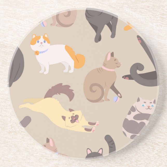 Katzenmuster Getränkeuntersetzer (Vorne)