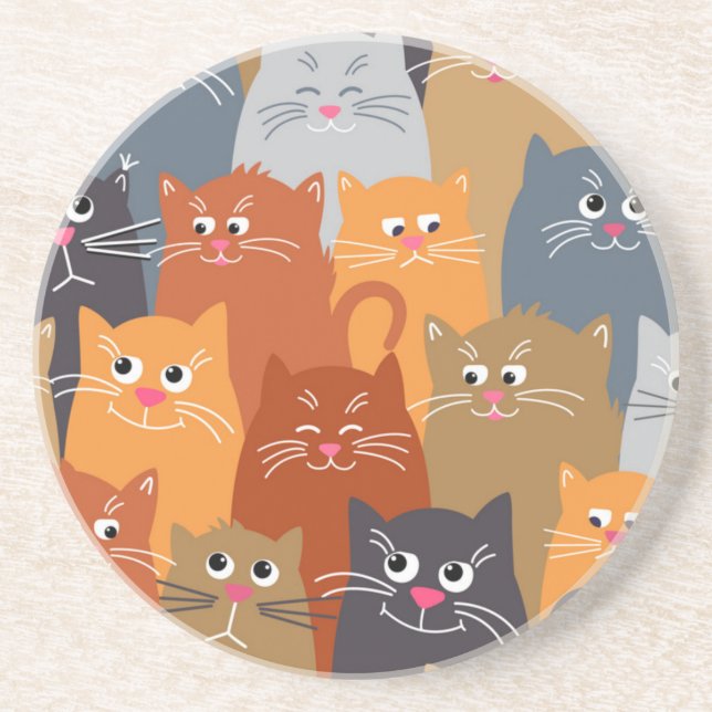 Katzenmuster Getränkeuntersetzer (Vorne)
