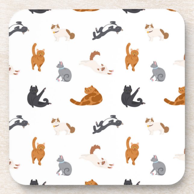 Katzenmuster Getränkeuntersetzer (Vorderseite)